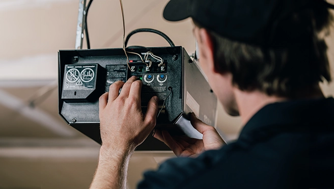 Customer buying a new garage door from Precision Garage Door